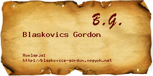 Blaskovics Gordon névjegykártya